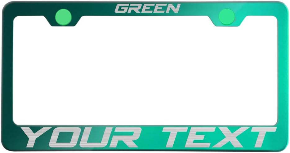 Laser Engraving Customized Electroplating Gun Metal Stainless Steel License Plate Frame w/Screw Caps & Hardwares (Upgraded/No Peeling)