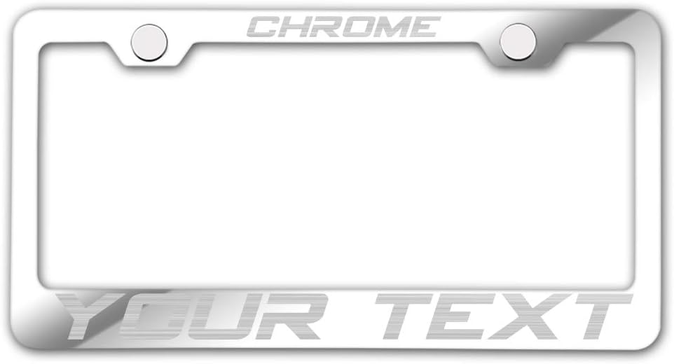 Laser Engraving Customized Electroplating Gun Metal Stainless Steel License Plate Frame w/Screw Caps & Hardwares (Upgraded/No Peeling)