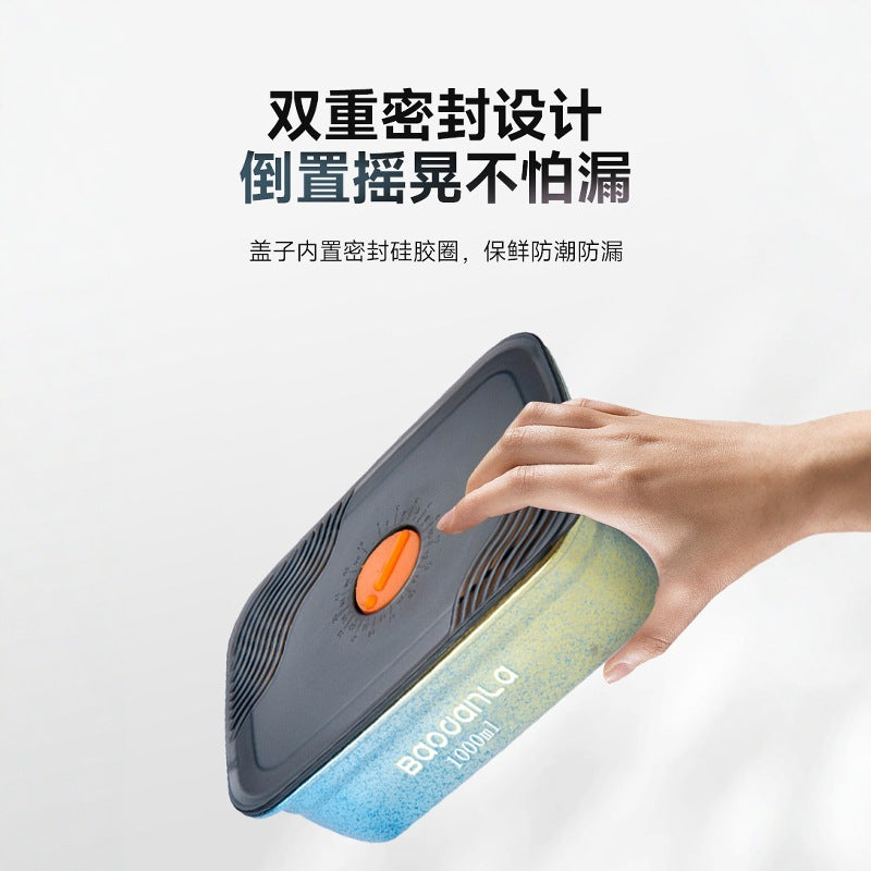 新款纯钛保鲜盒微波炉加热专用带饭盒食品级冰箱密封收纳盒商用