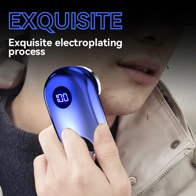 Mini Electric Shaver With Atmosphere Lamp LED Display For Men Portable Travel Painless Cordless Face Beard Knives Razor Trimmer