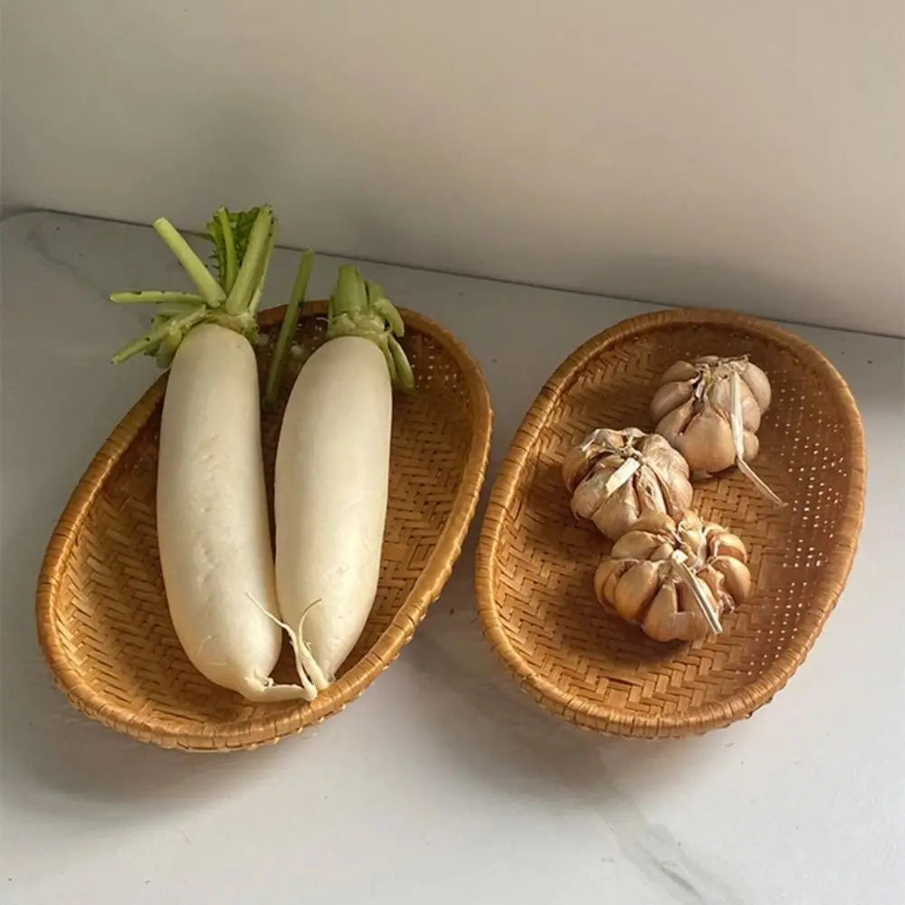 Creative Vegetable Food Storage Basket Desktop Ornament Kitchen Storage Bin Fruit Bread Basket Household Organizer Woven Basket