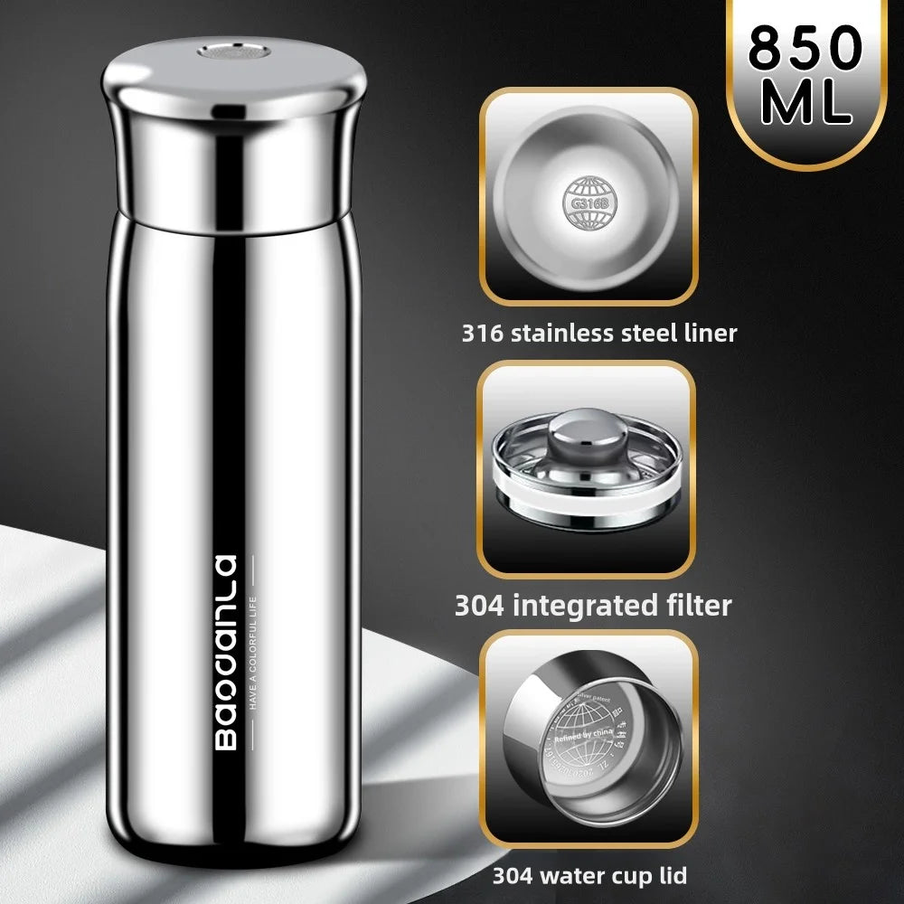 550 /850ml 28.75 Ounce Coffee Thermos | Thermal Water Bottle for Tea Hot & Cold Drinks Stainless Steel Vacuum Sealed Insulated T