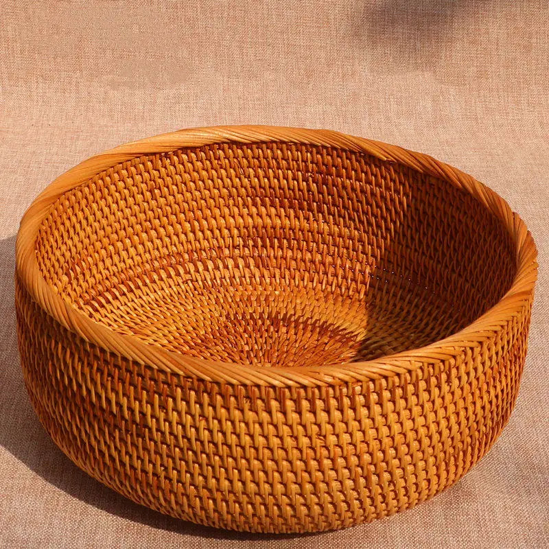 Handwoven Basket Fruit Tray Living Room Decorative Storage Box Handmade Wier Basket Tropical Fruit Serving Di