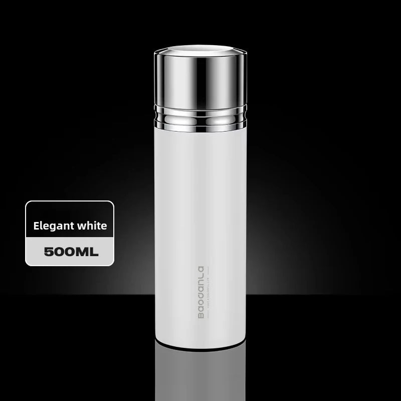 Insulated vacuum Thermo Bottle 500ml/16.9oz with cup Stainless steel coffee bottles for hot and cold drink water flask.