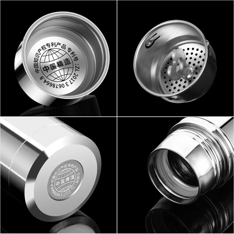 Insulated vacuum Thermo Bottle 500ml/16.9oz with cup Stainless steel coffee bottles for hot and cold drink water flask.