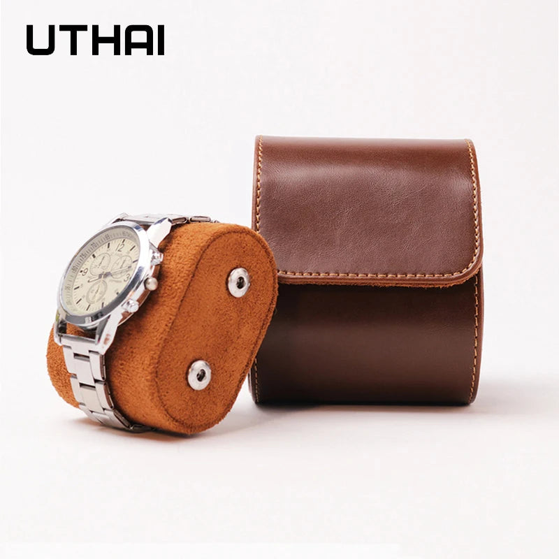 1 Slots Grids Watch Box Roll Travel Case Chic Portable Vintage Leather Display Storage Boxes High Quality Gift Watch Case