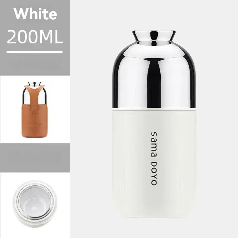 200ml Collapsible Travel Tea Maker with Magnetic Closure and Separate Infusion Chamber Titanium Camping Tea Pot