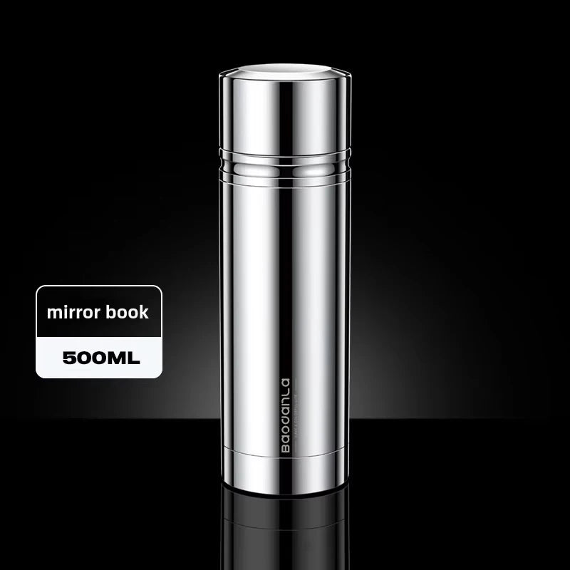 Insulated vacuum Thermo Bottle 500ml/16.9oz with cup Stainless steel coffee bottles for hot and cold drink water flask.