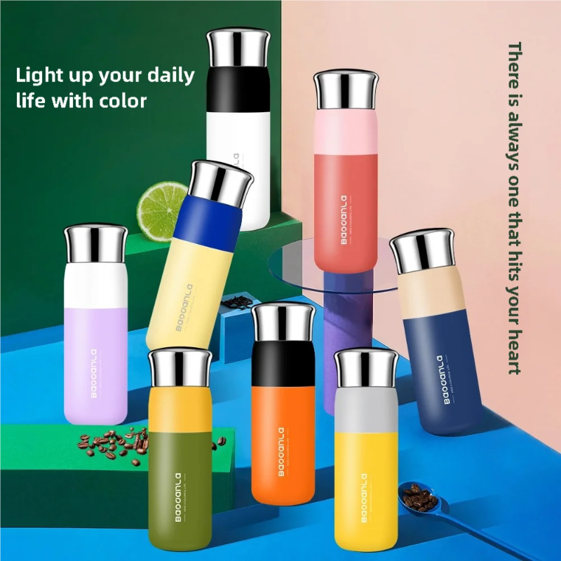 High-value two-color thermos cup female portable 316 stainless steel water cup ins style men's water cup