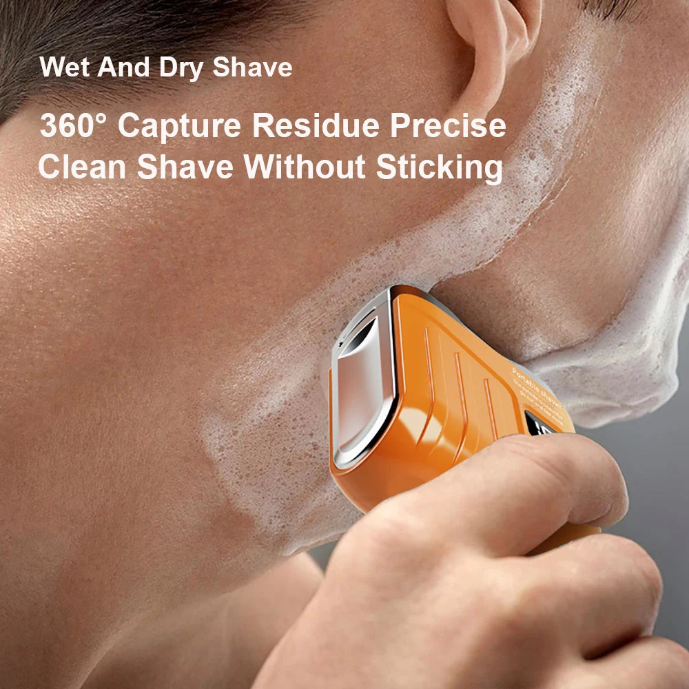 Electric Shaver for Men Mini Rechargeable Double Head Magnetic Beard Trimmer Waterproof Portable Facial Hair Razor