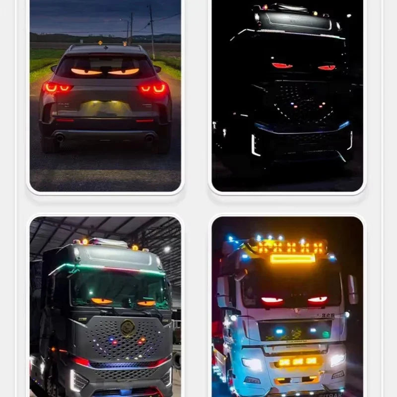 Devil's Eye LED Truck Sign Remote Control scrolling Animation LED Matrix Pixel PanelLED Display Light for Car Truck Windshield