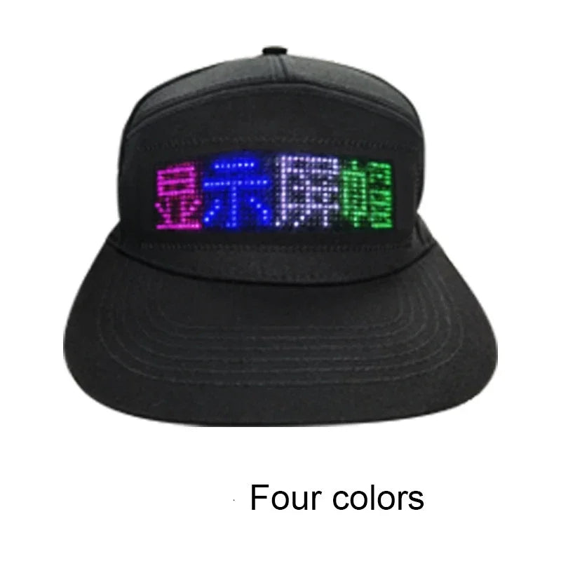 Unisex Hip Hop Cap com App Control, LED Baseball Hat, DIY Programável Scroll Mensagem, Display Board, Hip Hop Street Cap, Chapéus de festa