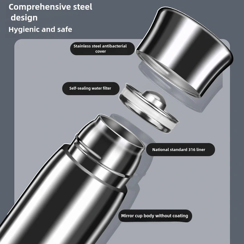 550/850ml 316 stainless steel high-end men's water cup car flask vacuum stainless steel thermos Water bottle