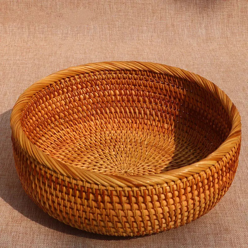 Handwoven Basket Fruit Tray Living Room Decorative Storage Box Handmade Wier Basket Tropical Fruit Serving Di