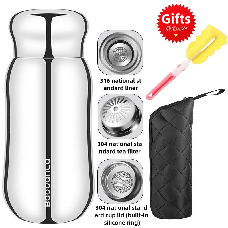 Stainless Steel Thermo 500ml/16.9oz Vacuum Insulated Bottle with Cup for Coffee Hot drink and Cold drink water flask