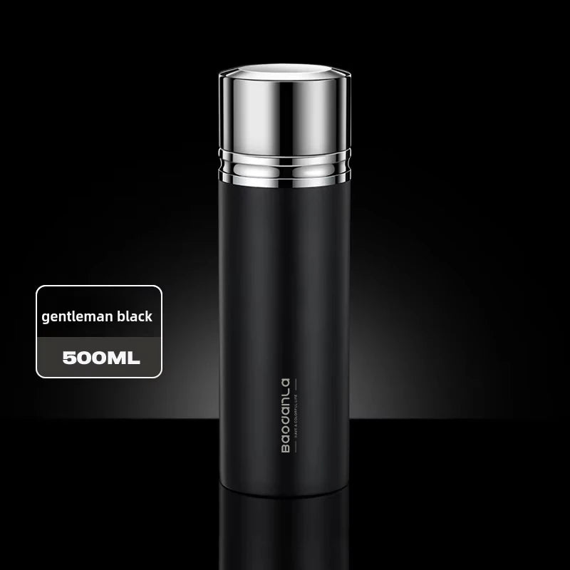 Insulated vacuum Thermo Bottle 500ml/16.9oz with cup Stainless steel coffee bottles for hot and cold drink water flask.