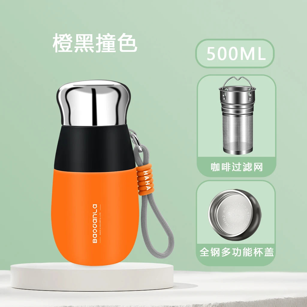 Vacuum Insulated Coffee Mug, Double-wall Stainless Steel Travel Tumbler, 16.91 fl oz, thermo, Valentines Gift
