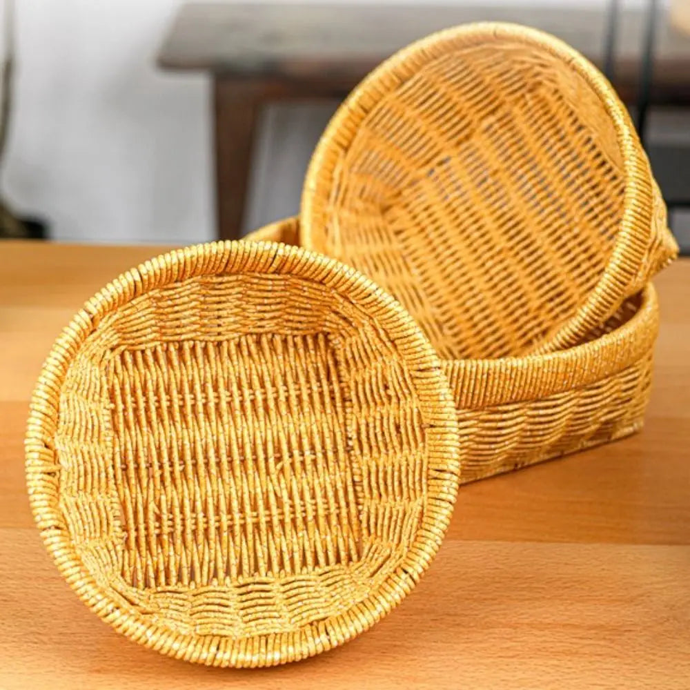 High Quality Portable Handwoven Bread Storage Basket Breathable 3 Styles Outdoor Picnic Basket Wedding Cabinet