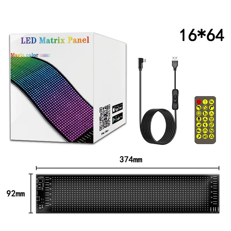Flexible LED Matrix Pixel Panel Car Eyes and Truck Eyes Flexible USB 5V Led Display Screen Text Animation Bluetooth App Control