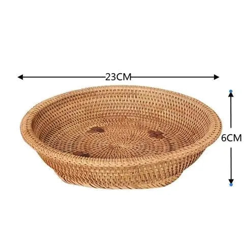 Handwoven Basket Fruit Tray Living Room Decorative Storage Box Handmade Wier Basket Tropical Fruit Serving Di