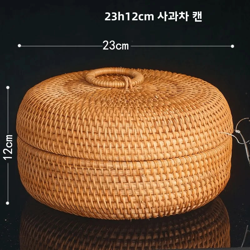Handwoven Basket Fruit Tray Living Room Decorative Storage Box Handmade Wier Basket Tropical Fruit Serving Di