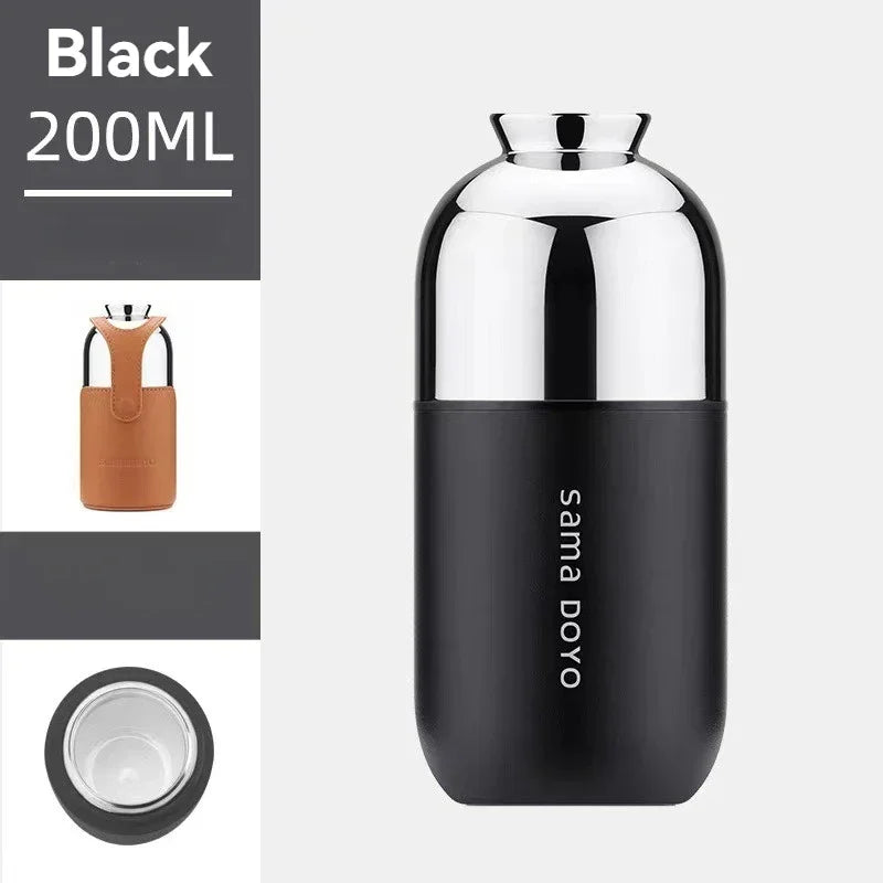 200ml Collapsible Travel Tea Maker with Magnetic Closure and Separate Infusion Chamber Titanium Camping Tea Pot