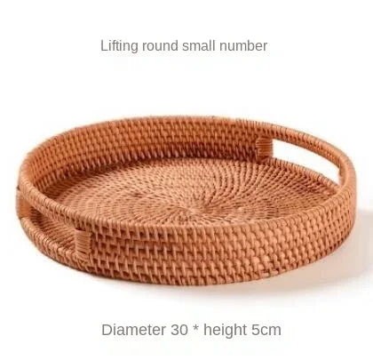 Cesta de vime tecida à mão, cesta de frutas, chá, lanche, pão, cosméticos, caixa de armazenamento retangular, suprimentos de cozinha domésticos