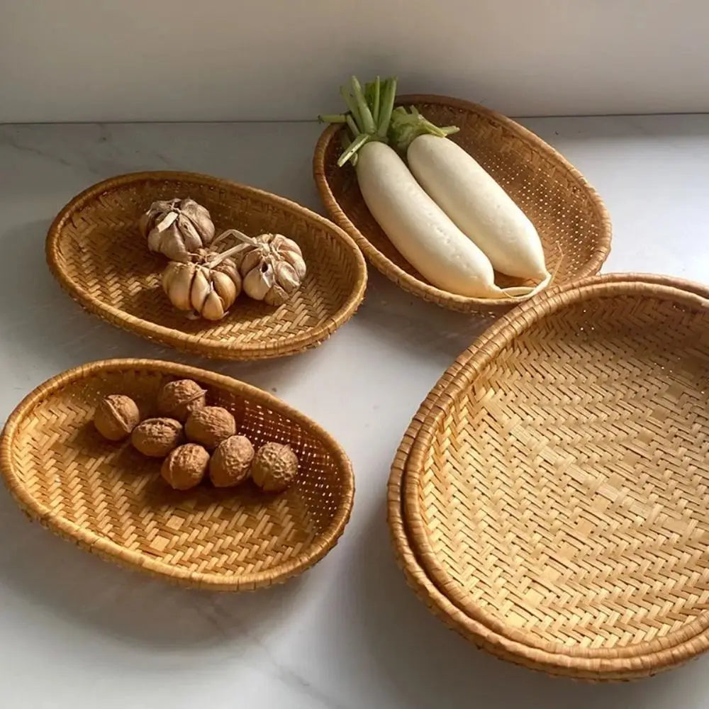 Creative Vegetable Food Storage Basket Desktop Ornament Kitchen Storage Bin Fruit Bread Basket Household Organizer Woven Basket