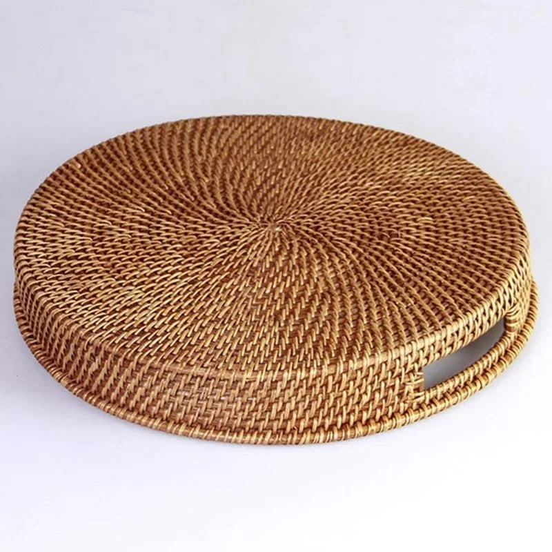Cesta de vime tecida à mão, cesta de frutas, chá, lanche, pão, cosméticos, caixa de armazenamento retangular, suprimentos de cozinha domésticos
