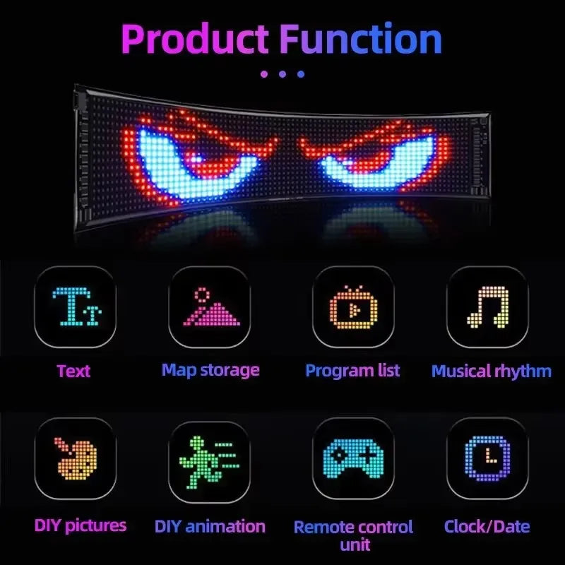Devil's Eyes LED Display Car Moving Eyes Windshield USB Lamp Car Window LED Screen Demon Dynamic Eye Lights For Truck BMW f10