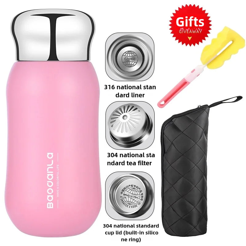 Stainless Steel Thermo 500ml/16.9oz Vacuum Insulated Bottle with Cup for Coffee Hot drink and Cold drink water flask