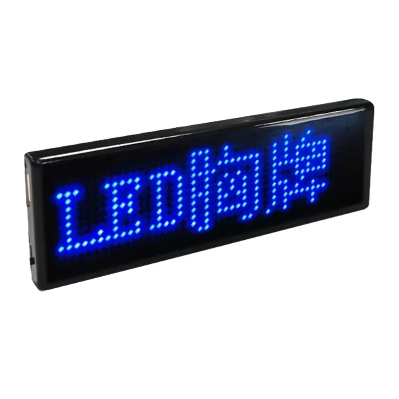 Elegante-multilíngue led digital crachá usb recarregável diy texto programável nome crachá rolagem tag sinal módulo exibição