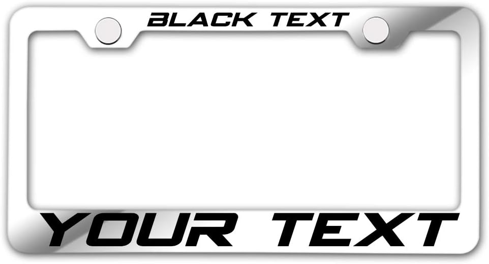 Laser Engraving Customized Electroplating Gun Metal Stainless Steel License Plate Frame w/Screw Caps & Hardwares (Upgraded/No Peeling)