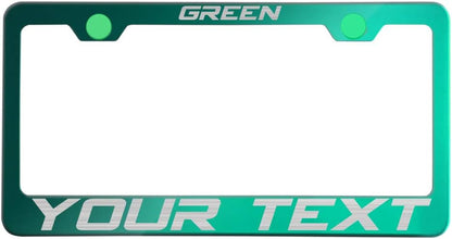 Laser Engraving Customized Electroplating Gun Metal Stainless Steel License Plate Frame w/Screw Caps & Hardwares (Upgraded/No Peeling)