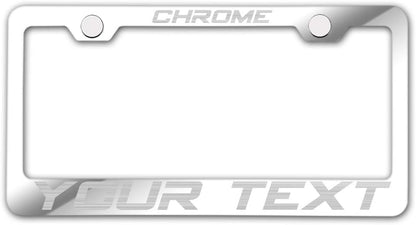 Laser Engraving Customized Electroplating Gun Metal Stainless Steel License Plate Frame w/Screw Caps & Hardwares (Upgraded/No Peeling)