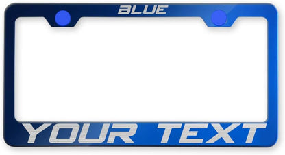 Laser Engraving Customized Electroplating Gun Metal Stainless Steel License Plate Frame w/Screw Caps & Hardwares (Upgraded/No Peeling)