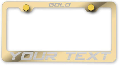 Laser Engraving Customized Electroplating Gun Metal Stainless Steel License Plate Frame w/Screw Caps & Hardwares (Upgraded/No Peeling)