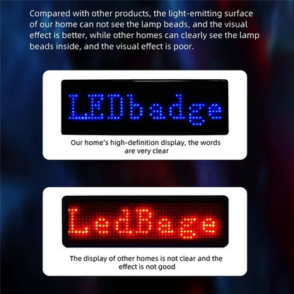 Elegante-multilíngue led digital crachá usb recarregável diy texto programável nome crachá rolagem tag sinal módulo exibição