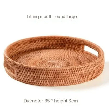 Cesta de vime tecida à mão, cesta de frutas, chá, lanche, pão, cosméticos, caixa de armazenamento retangular, suprimentos de cozinha domésticos