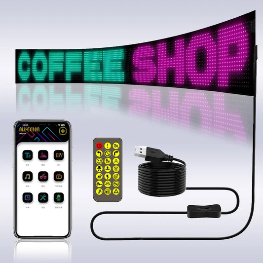 Flexible LED Matrix Pixel Panel Car Eyes and Truck Eyes Flexible USB 5V Led Display Screen Text Animation Bluetooth App Control