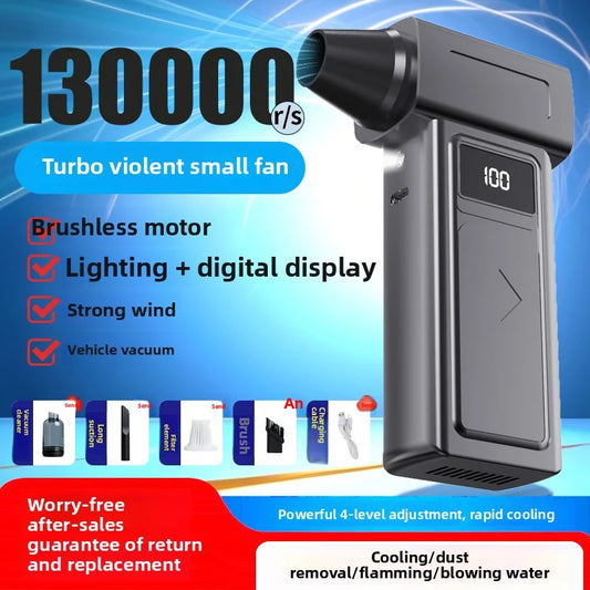 The 2025 new brushless hand-held fan can be used for dust removal, snow blowing, ash blowing, barbecuing and charcoal making, as