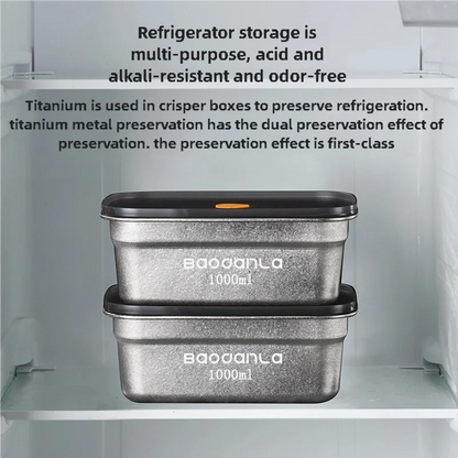Pure titanium household fresh-keeping box outdoor picnic sealed box lunch box with lid fruit lunch box refrigerator antibacteria