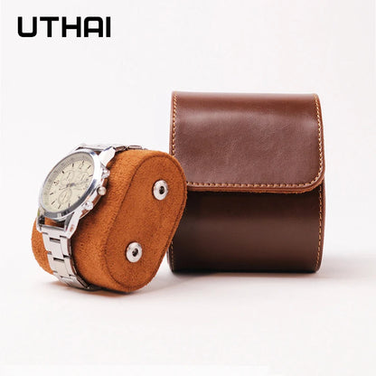 1 Slots Grids Watch Box Roll Travel Case Chic Portable Vintage Leather Display Storage Boxes High Quality Gift Watch Case