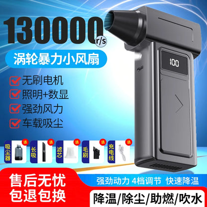 The 2025 new brushless hand-held fan can be used for dust removal, snow blowing, ash blowing, barbecuing and charcoal making, as