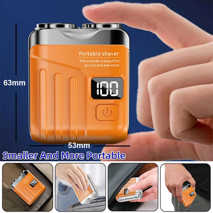 Electric Shaver for Men Mini Rechargeable Double Head Magnetic Beard Trimmer Waterproof Portable Facial Hair Razor