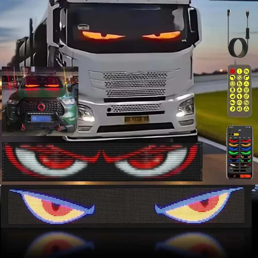 Devil's Eyes LED Display Car Moving Eyes Windshield USB Lamp Car Window LED Screen Demon Dynamic Eye Lights For Truck BMW f10
