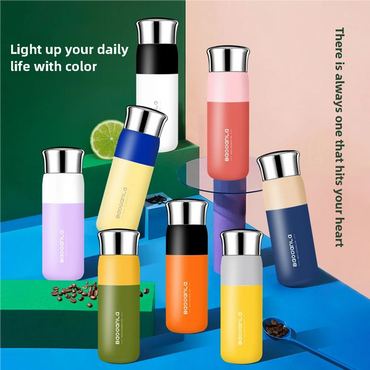High-value two-color thermos cup female portable 316 stainless steel water cup ins style men's water cup