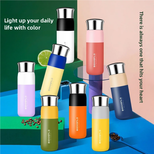 High-value two-color thermos cup female portable 316 stainless steel water cup ins style men's water cup