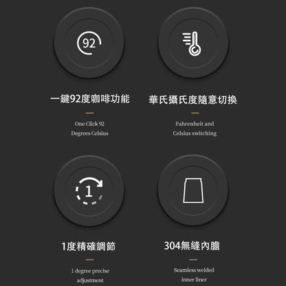 220V/120V Electric Espresso Utensils Coffee Pot Hand Brew Gooseneck Kettle 1200W Intelligent Thermostat Heat Water Teapot