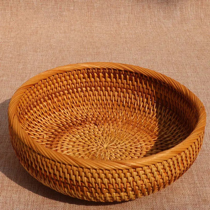 Handwoven Basket Fruit Tray Living Room Decorative Storage Box Handmade Wier Basket Tropical Fruit Serving Di